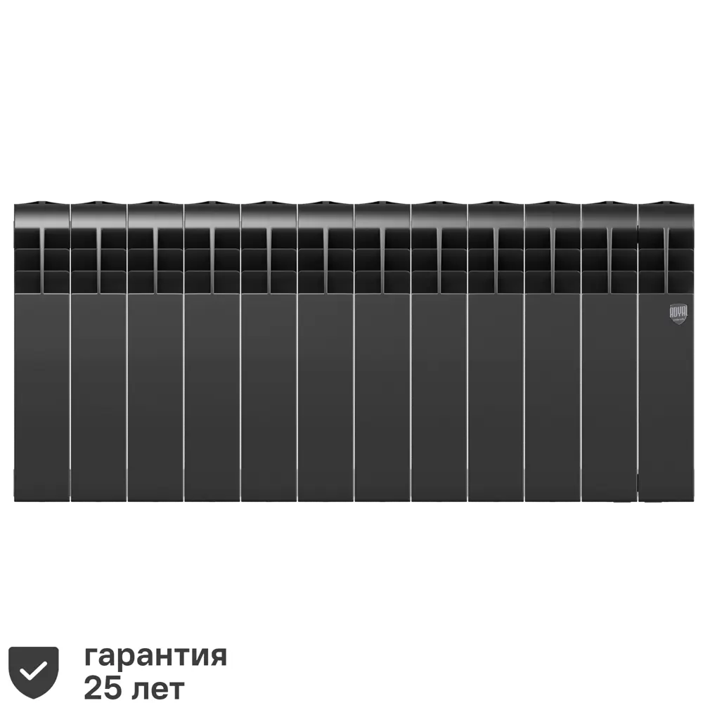 Радиатор секционный Royal Thermo Biliner 350/87 12 секций боковое подключение биметалл черный 82758185 STLM-2130531