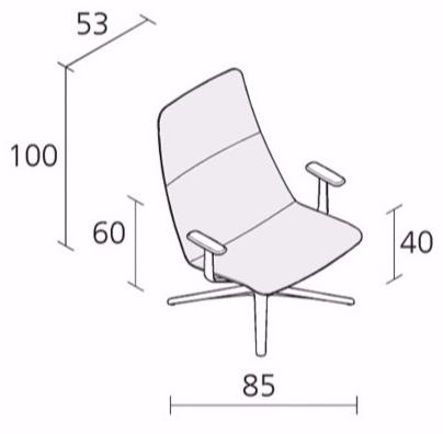 Alias Кресло поворотное на 4-х спицах с подлокотниками Slim sun-id-1434823 - Вид №4