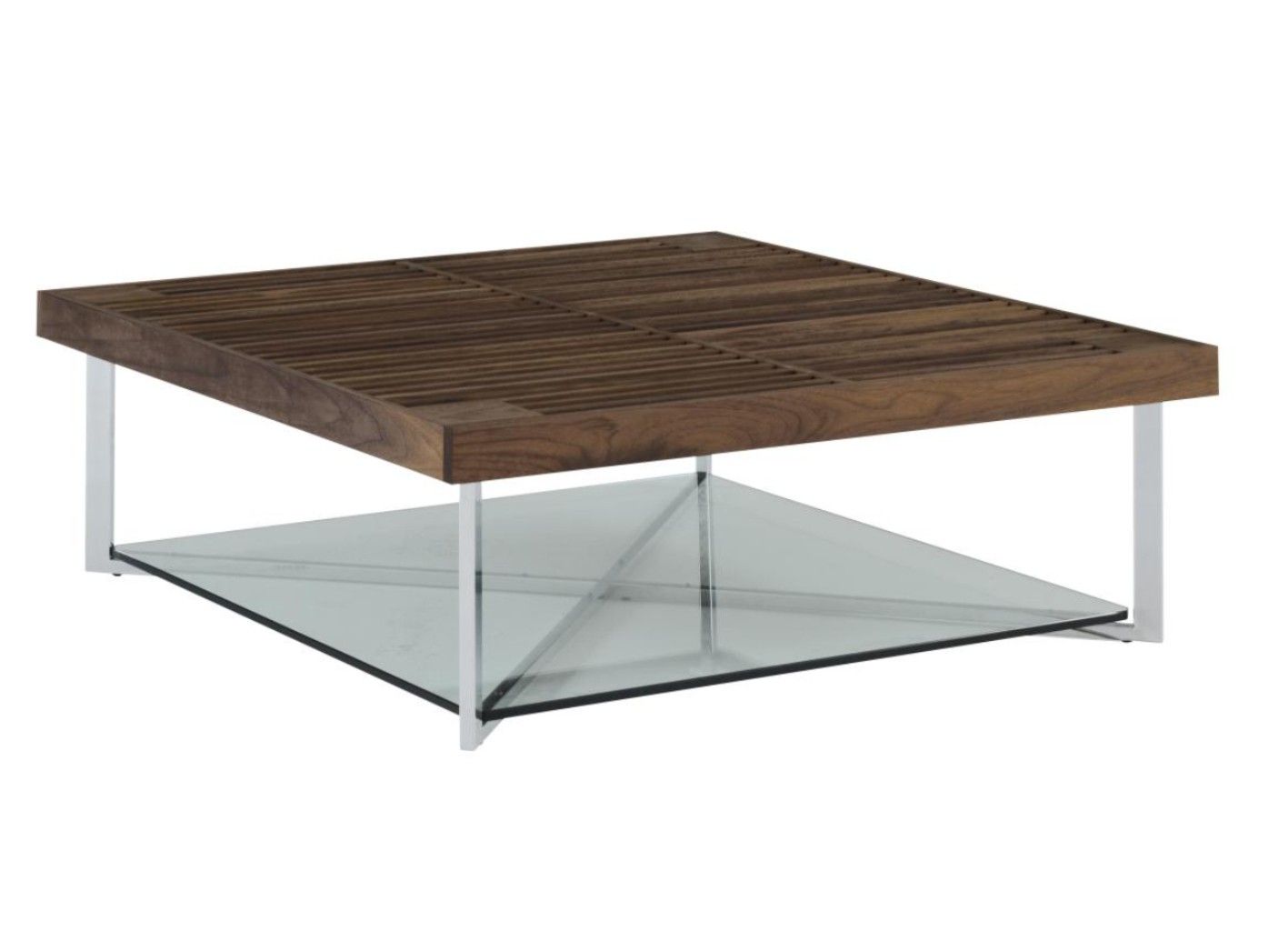 Квадратный низкий журнальный столик из грецкого ореха Ligne Roset PONTON ARCH-00036878 - Вид №4