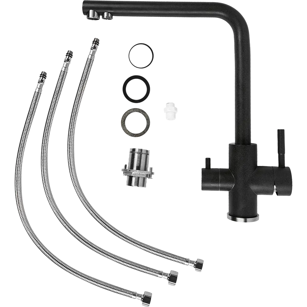 Смеситель DELINIA Луза для кухни черный с аэратором 88537823 STLM-0870453 - Вид №6