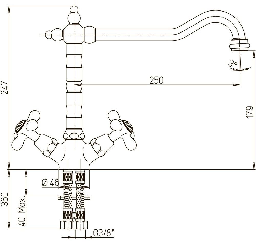 Paini Liberty 17F3570BKM смеситель для кухни - Вид №1