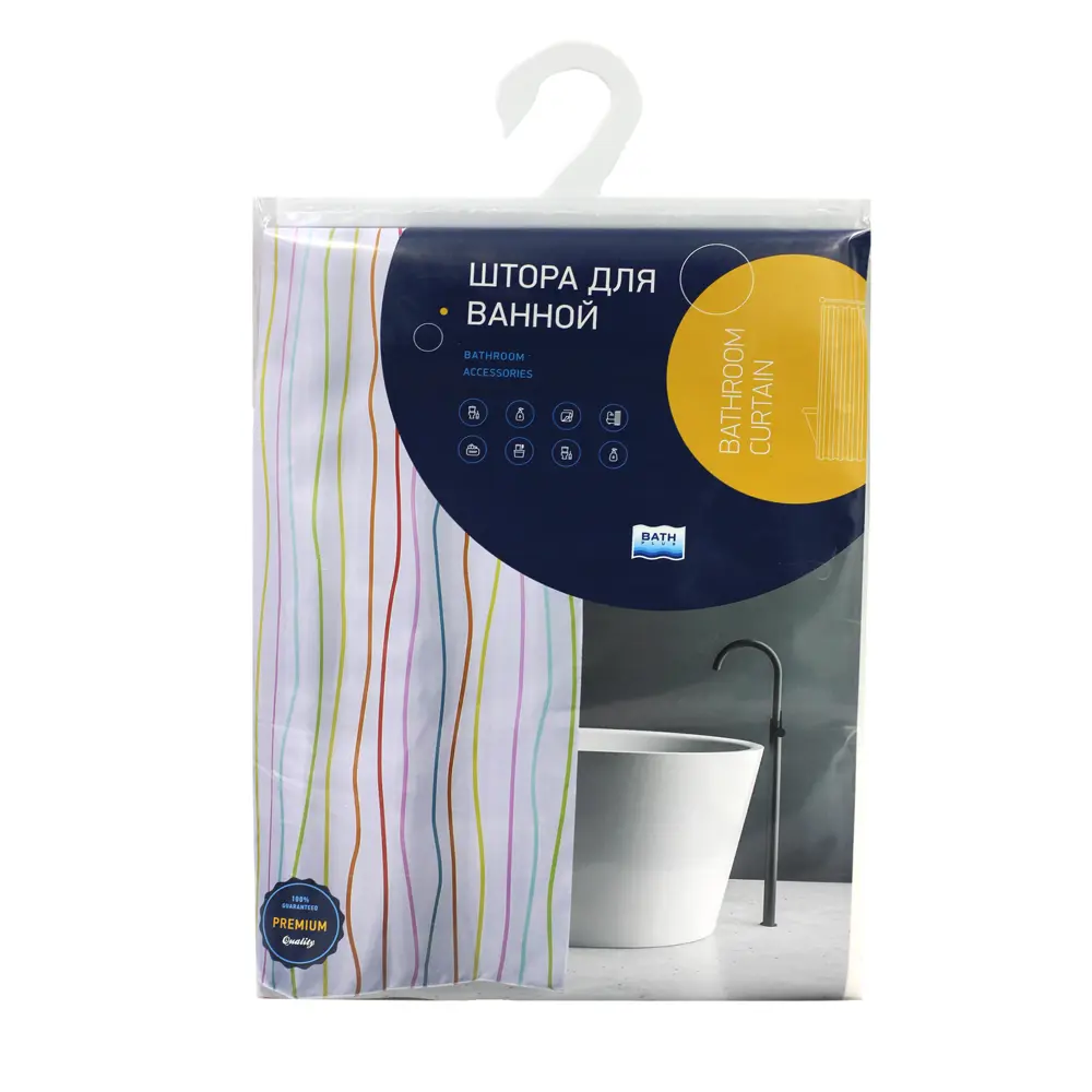 Штора для ванны Bath Plus Gorgeous Stripe 180x180 см полиэстер цвет мультиколор CHARME RED STLM-2188420 - Вид №5