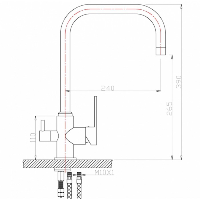 Zorg ZR 318 YF-33 Br Смеситель для кухни Zorg 390х240 мм  - Вид №2