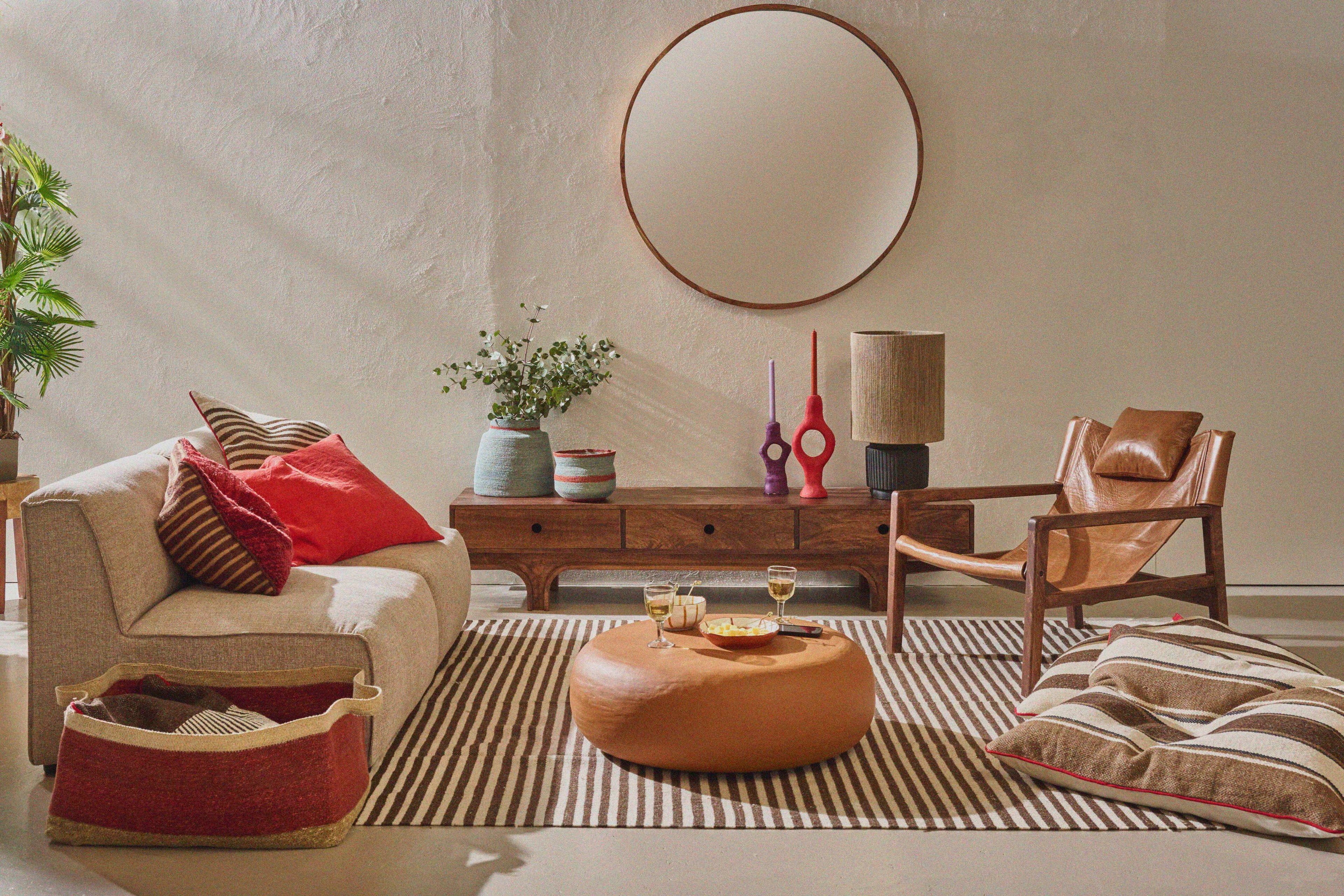 Прямоугольный полосатый шерстяной ковер POMAX Памплона ARCH-00040909