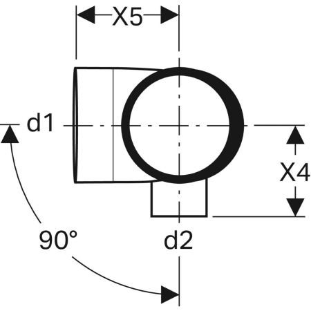 GEBERIT 308.815.14.1 Крестовина двухплоскостная комбинированная Geberit Silent-db20, 88,5°, правая  - Вид №2