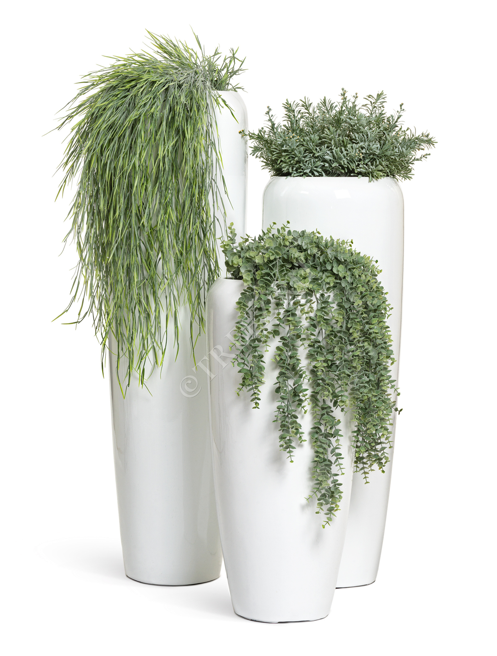 41.3320-05-036-WH-075 Кашпо  Effectory - серия Gloss - Высокий конус Design - Белый глянцевый лак Цветочная коллекция  - Вид №5