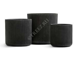 41.1020-0040-BLCK-30 Кашпо  ERGO - серия Jet - Цилиндр - Антрацит Цветочная коллекция