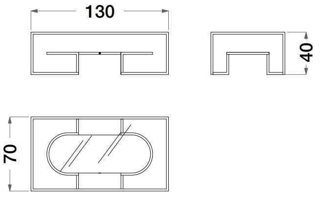 Прямоугольный стеклянный и металлический журнальный столик CPRN HOMOOD Шестое чувство ARCH-00152491 - Вид №2