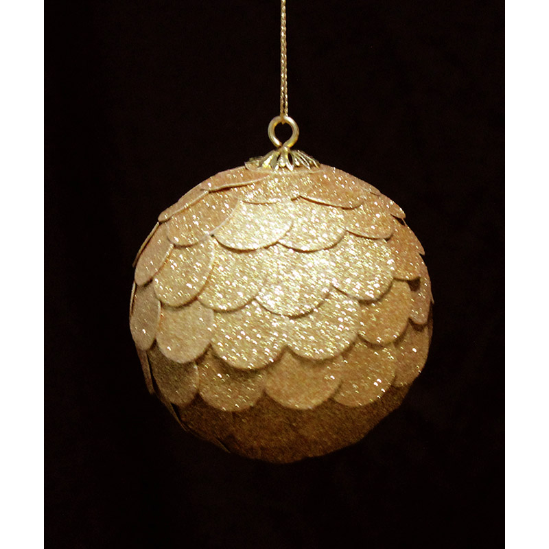 en_ny0070 Шар новогодний декоративный paper ball, золотой EnjoyMe  - Вид №2