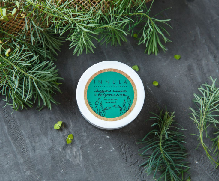 4938 Маска для лица против высыпаний "Зеленая глина с водорослями" Вкусляндия 