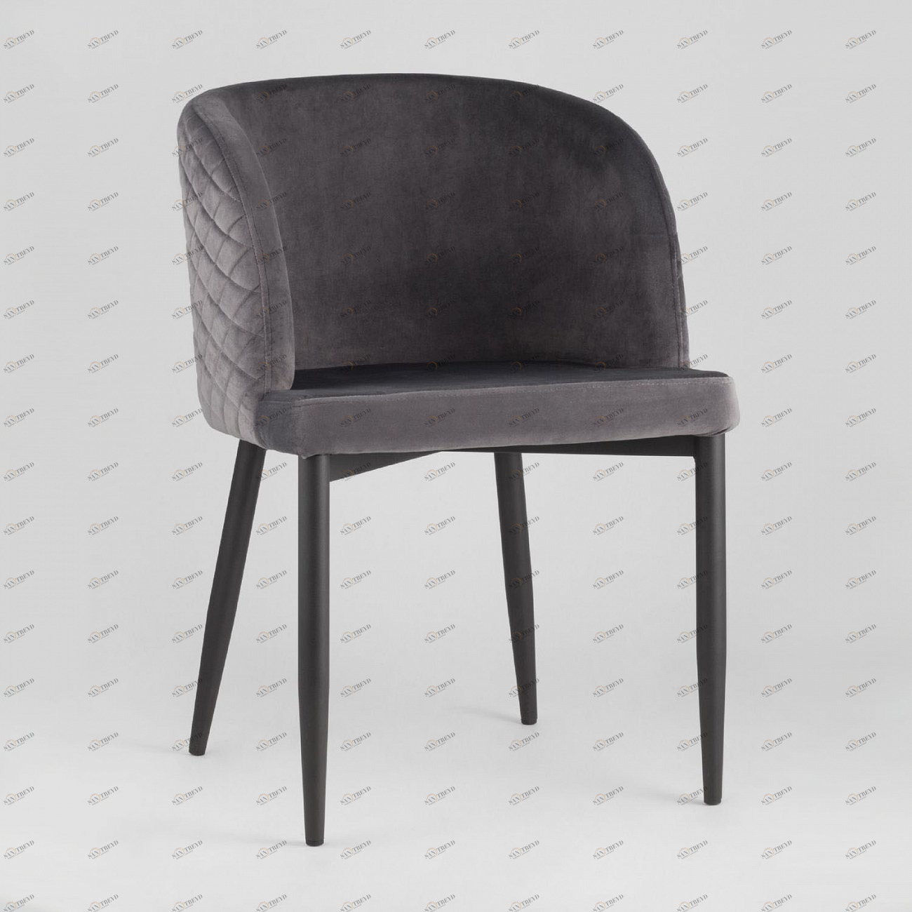 Стул с подлокотниками мягкий серый с черными металлическими ножками "Молли" STOOL GROUP ДИЗАЙНЕРСКИЕ 00-3881927 Серый 