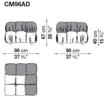 B&B Italia Модульный модульный диван с тафтингом из ткани Camaleonda sun-id-1507570 - Вид №16