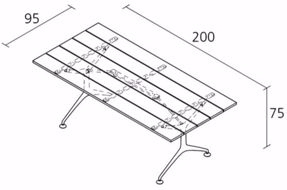 Alias Складной прямоугольный садовый стол из алюминия и дерева Teak setes sun-id-1421577 - Вид №3