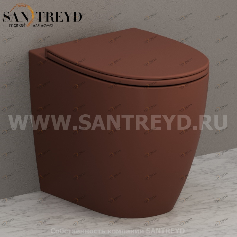 MD004MT Приставной унитаз напольный Коричневый Ceramica Globo 4ALL Италия