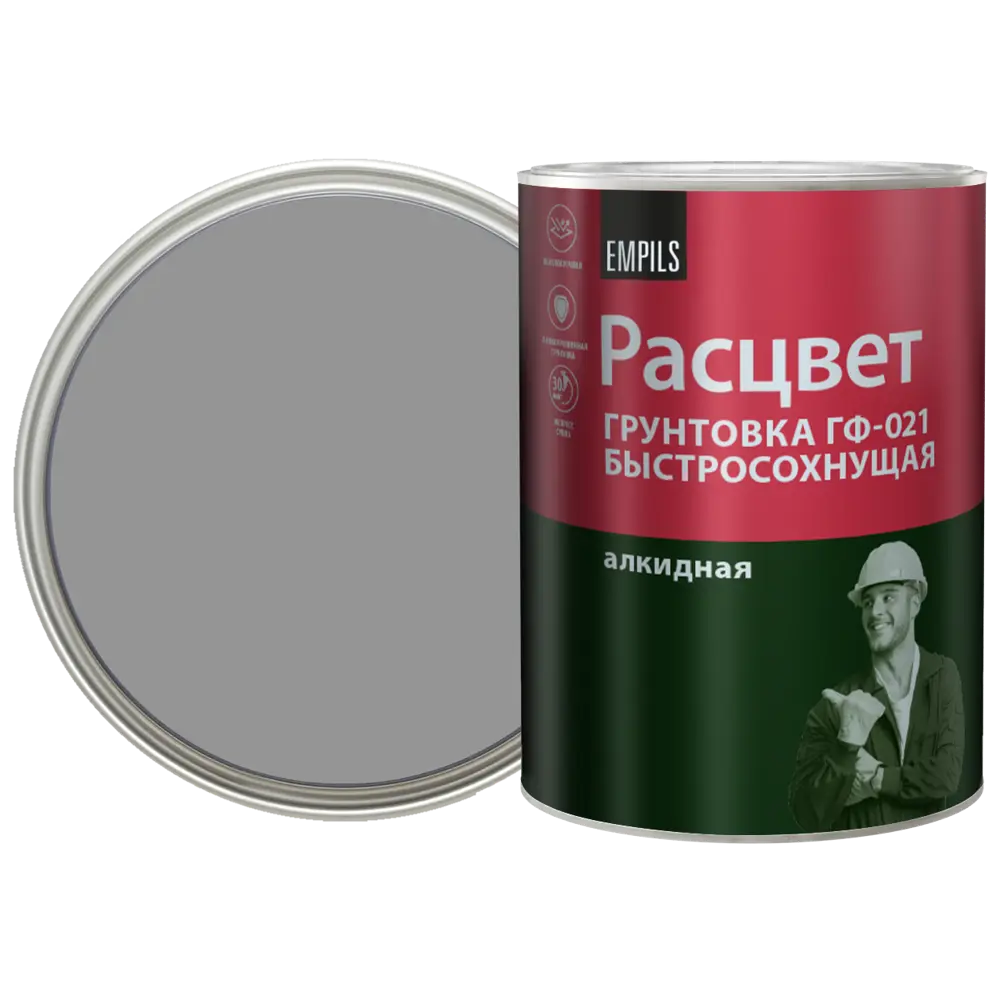 Грунтовка Расцвет ГФ-021 серая 1 кг для металла и дерева 82560092 STLM-0029915