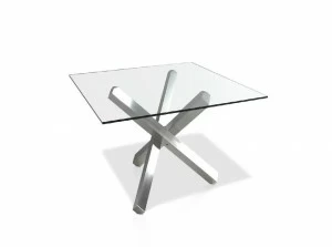 Обеденный стол квадратный стеклянный 150х150 BZ951 от Angel Cerda ANGEL CERDA  00-3865682 Прозрачный;хром