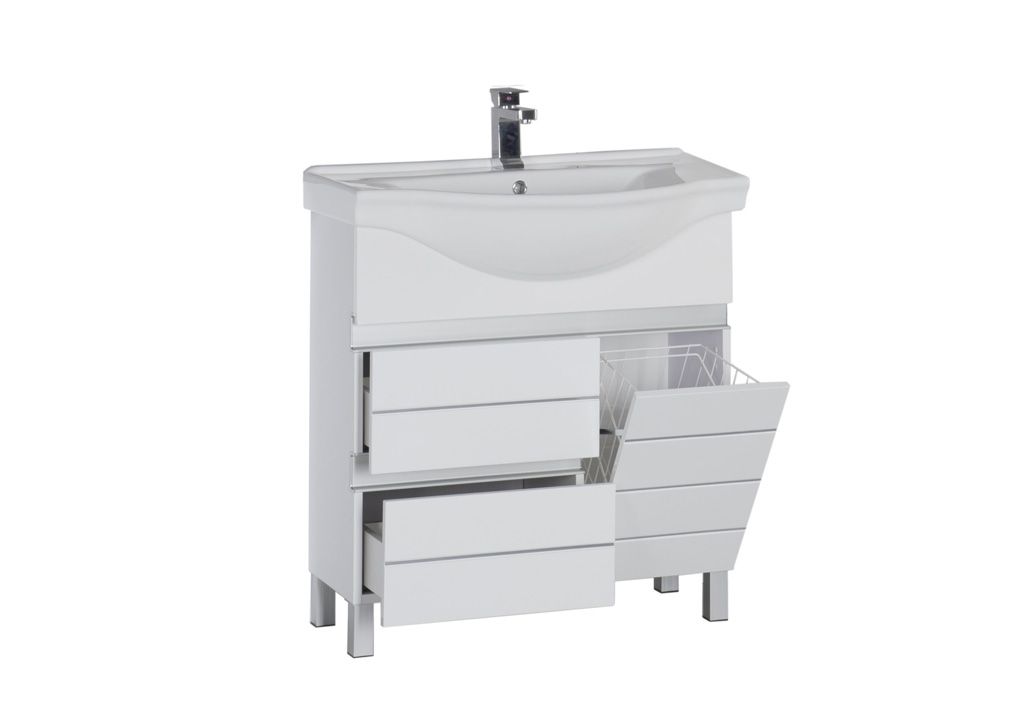 Тумба с раковиной Aquanet Доминика 80 б\к белый 0017237500169551 - Вид №2