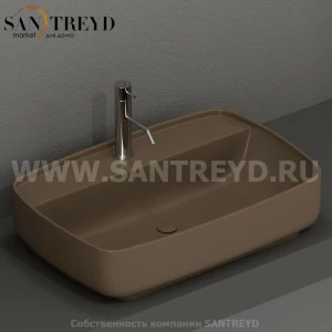 514088 Накладная раковина на столешницу  прямоугольная Kerasan Tribeca