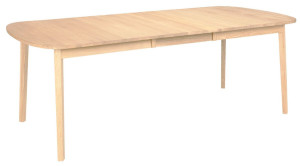 Прямоугольный выдвижной стол из белого промасленного дуба