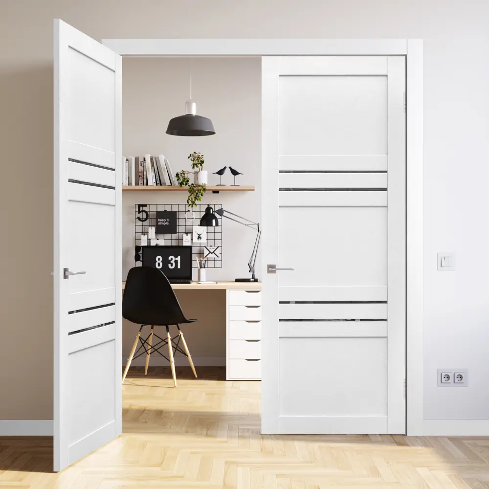 Комплект двери Artens Флай глухая 60x200 см Hardflex белый с добором 200 мм STLM-2020402 - Вид №2
