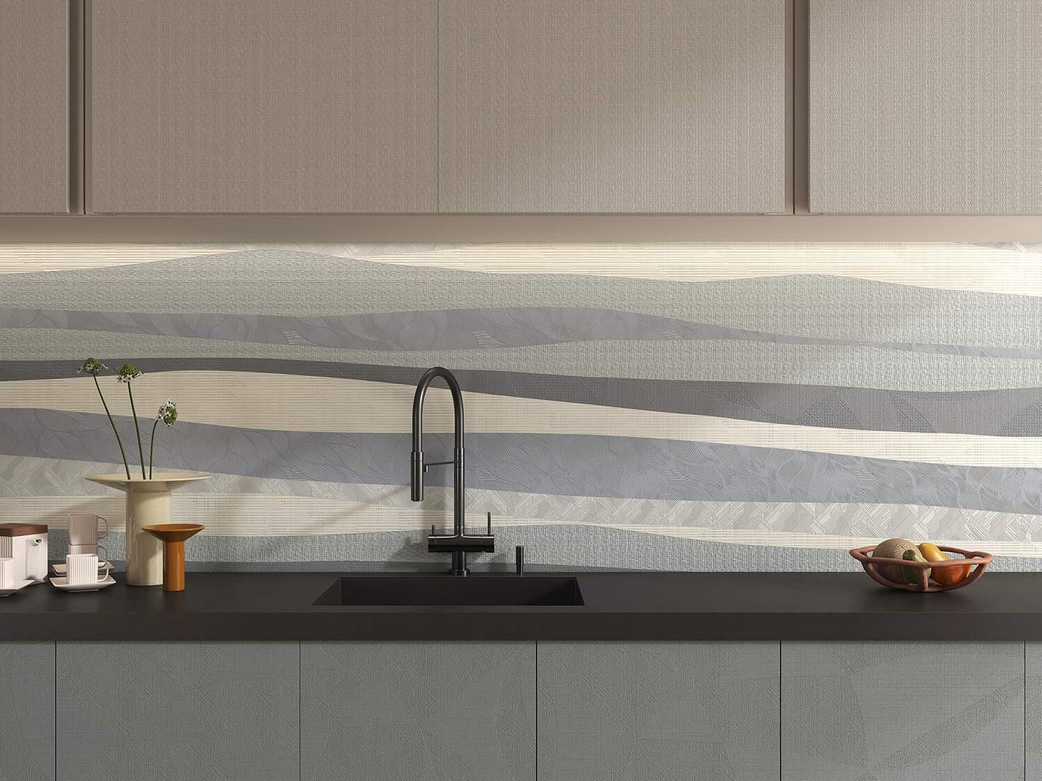 Ультратонкая алюминиевая декоративная панель Tecnografica WAVY STRIPES ARCH-00087370