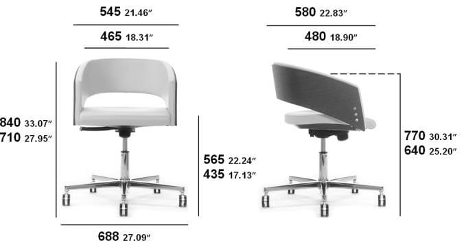 MAJOR-5-спицевое кресло из ткани с колесами и подлокотниками SITIA ARCH-00132323 - Вид №6