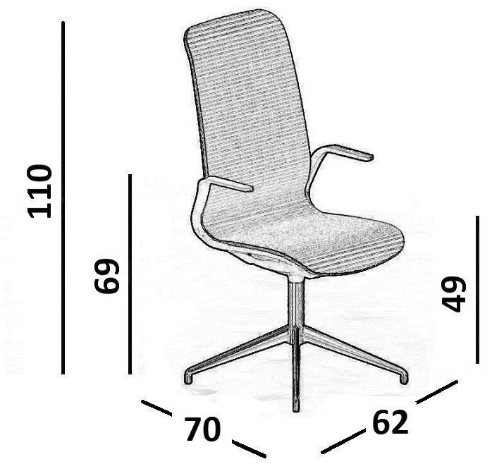 Luxy Офисное кресло руководителя с подлокотниками и высокой спинкой Smartlight 4exdi26, 4exdi28, 4exdi30, 4exdi32  - Вид №6