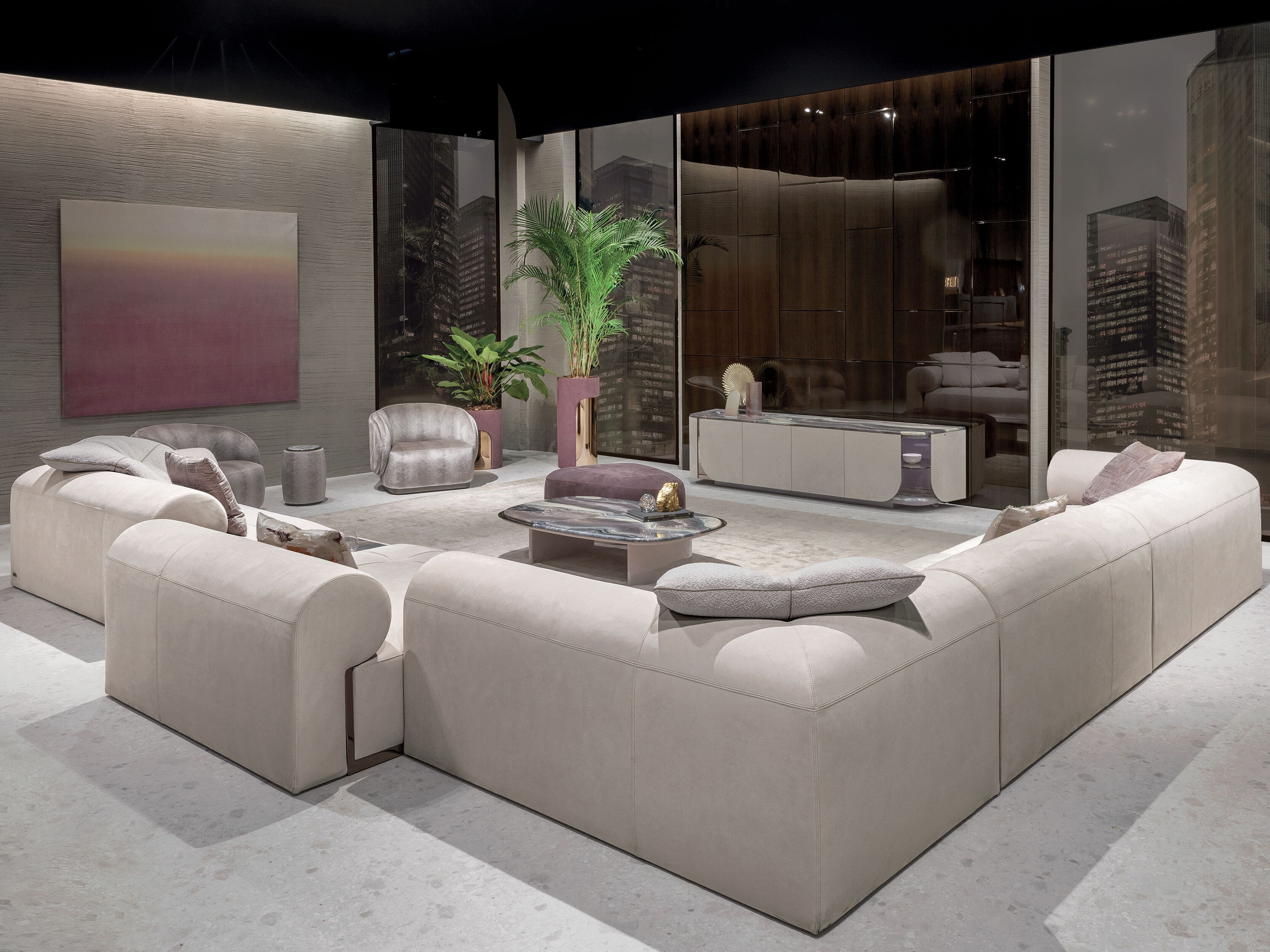 Секционный диван из ткани Longhi Blooming ARCH-00153284 - Вид №8