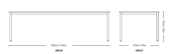 Прямоугольный стол с МДФ столешницей и алюминиевым основанием &Tradition DRIP HW115/HW117 ARCH-00063925 - Вид №4