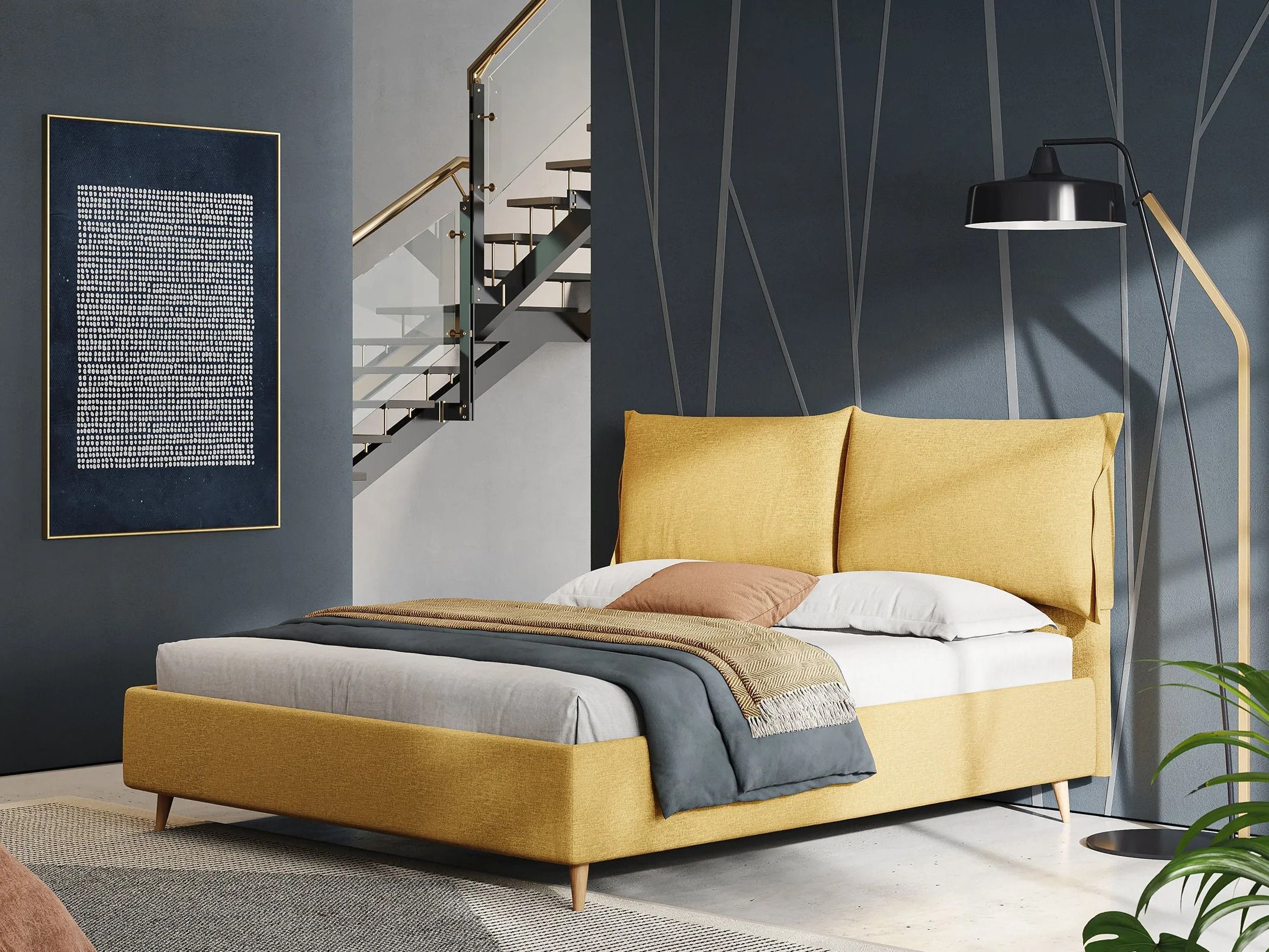 Съемная кровать для хранения ткани с мягким изголовьем Divani.Store ELETTRA ARCH-00065649