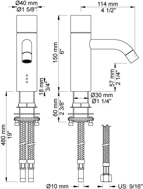 VOLA Смеситель для раковины на столешницу, одно отверстие sun-id-1418340 - Вид №2