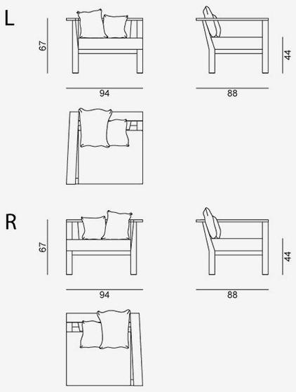 Gervasoni Модульное угловое садовое кресло Gervasoni outdoor sun-id-1467664 - Вид №3