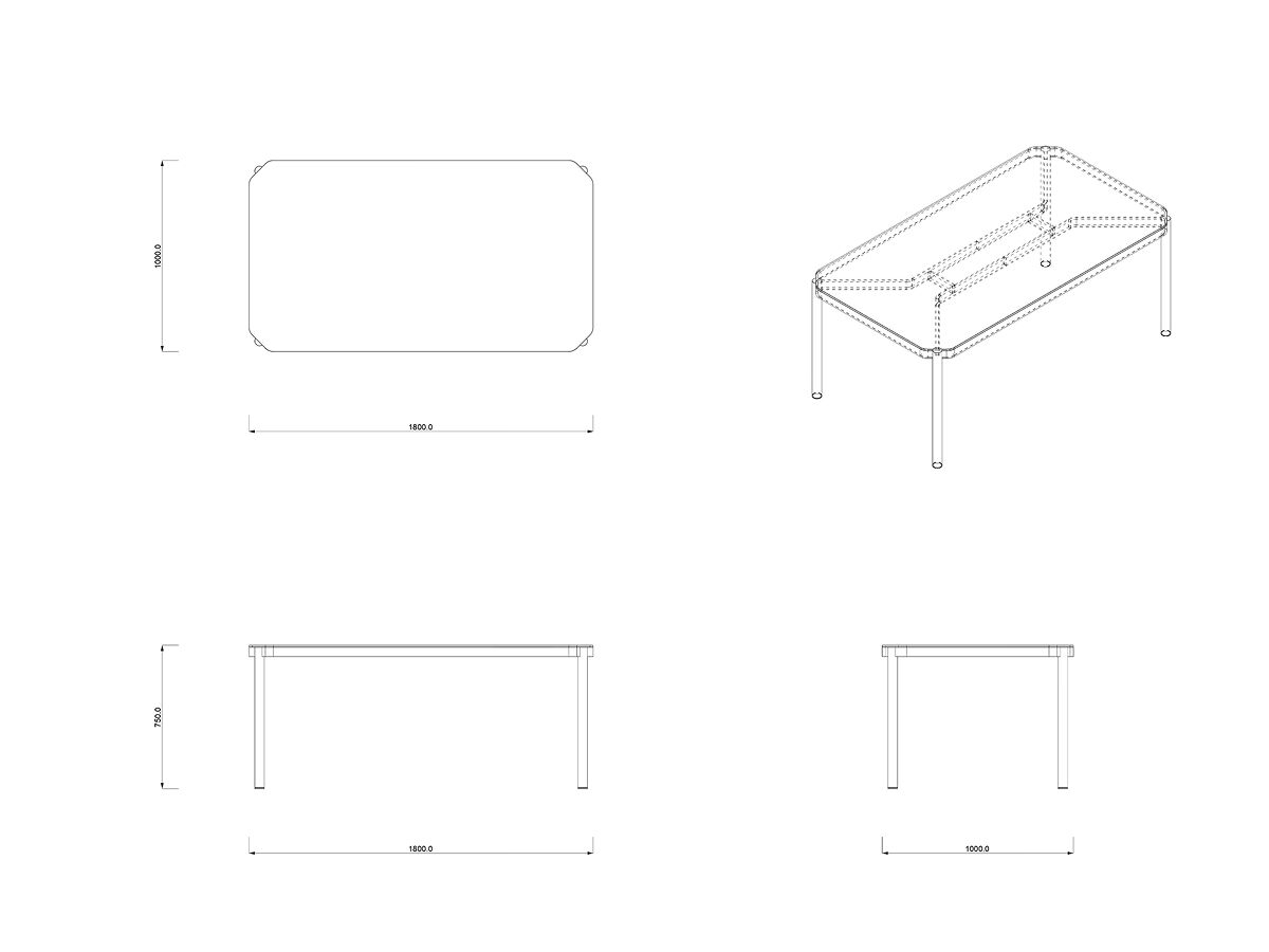 Алюминиевый прямоугольный садовый стол Joyf Tropic ARCH-00132622 - Вид №6