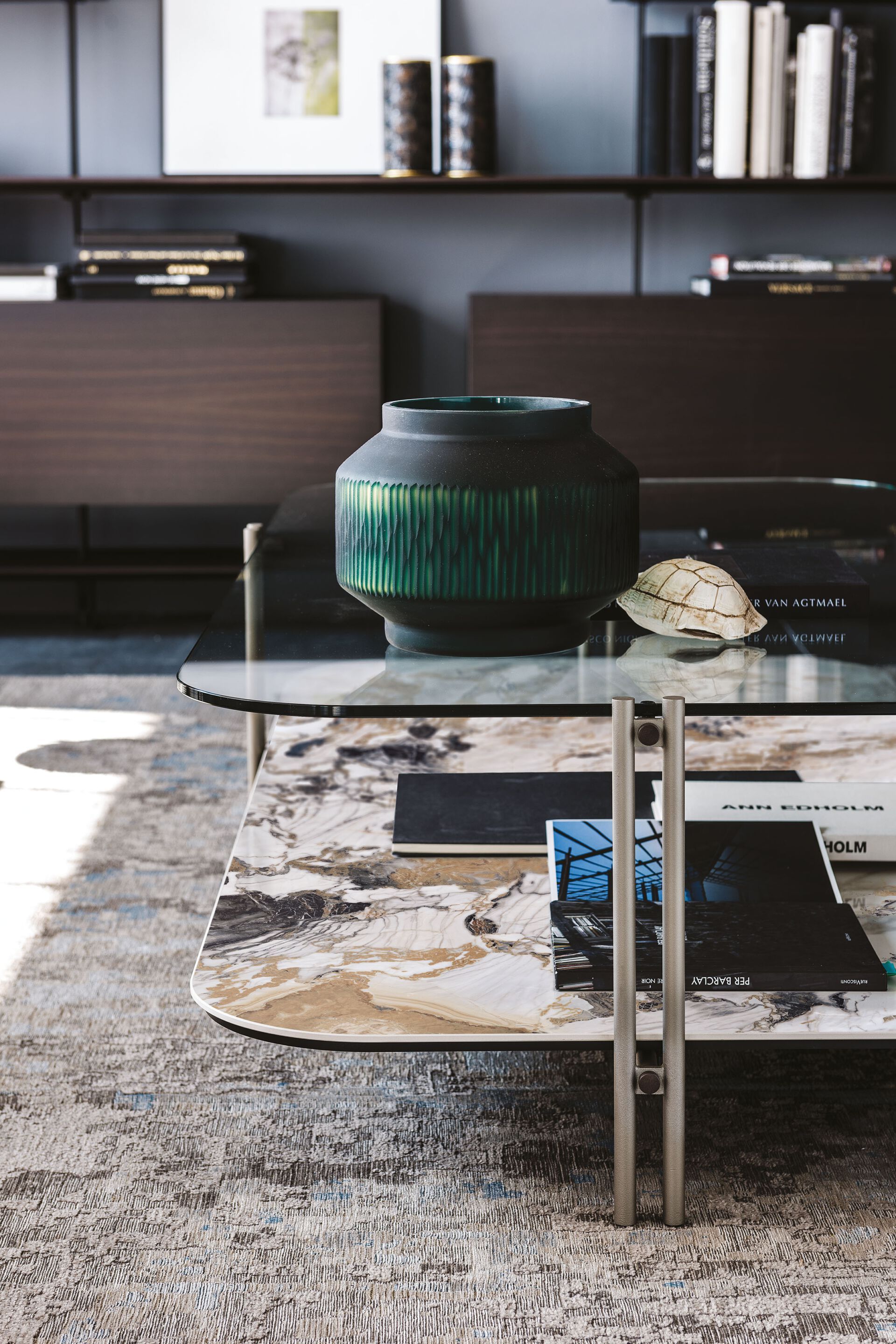 Низкий журнальный столик из хрусталя и керамики Cattelan italia BIPLANE ARCH-00099523 - Вид №4