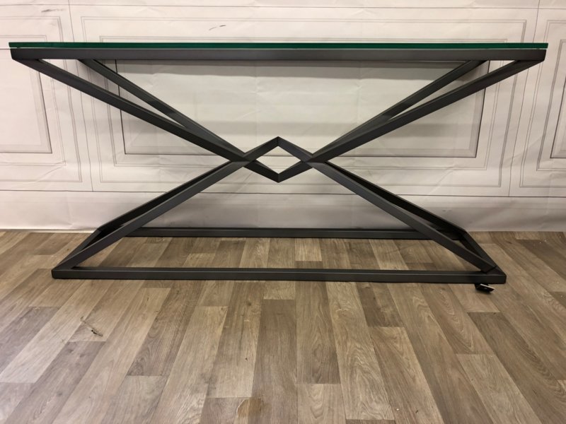 Консоль металлическая бронзовая со стеклянной столешницей Connor от Eichholtz EICHHOLTZ EICHHOLTZ 060961 Бронза;прозрачный  - Вид №4