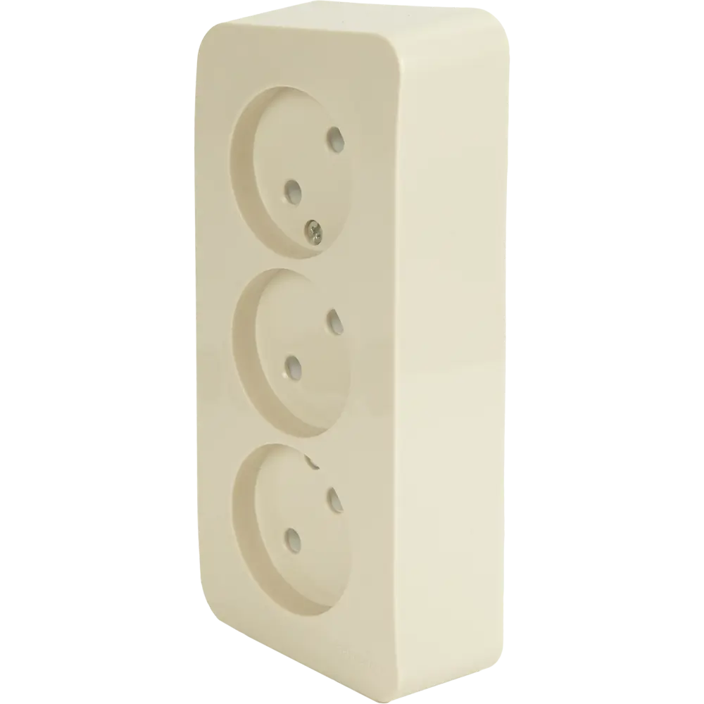 Розетка тройная накладная Schneider Electric Blanca без заземления цвет бежевый 86720974 STLM-2196741 SYSTEME ELECTRIC - Вид №1