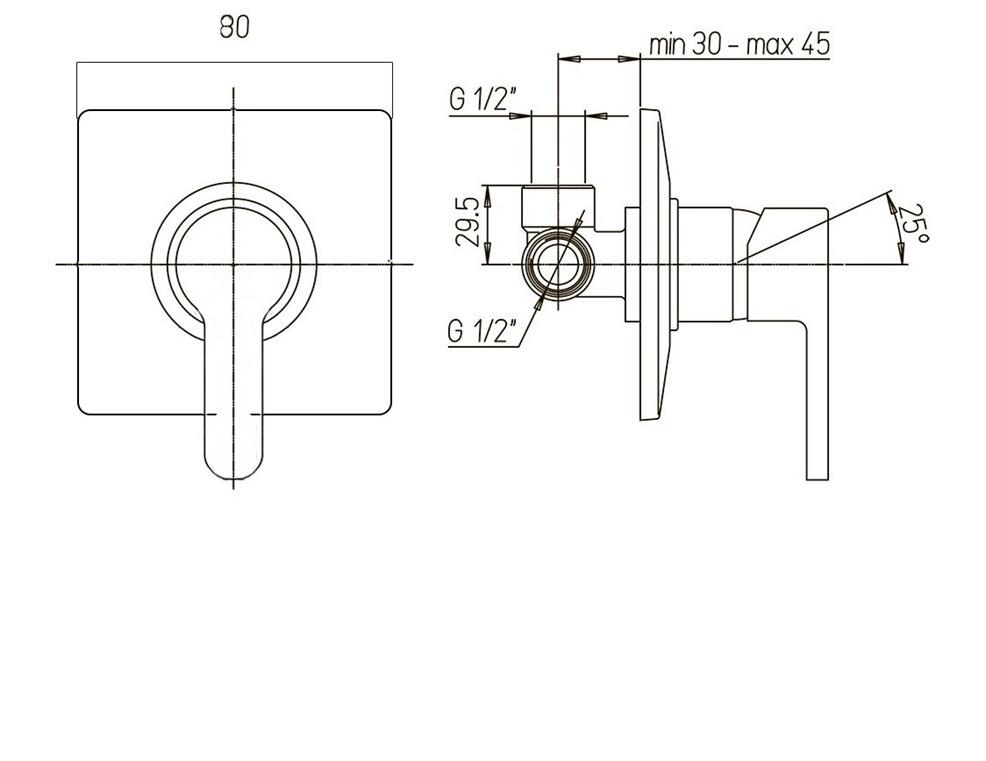 Paini Arena 92CR690FT1LMKM смеситель для душа встроенный - Вид №4