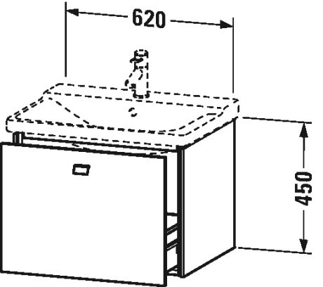 BR402004343 Brioso Тумбочка подвесная Базальт матовый, декор Duravit - Вид №1
