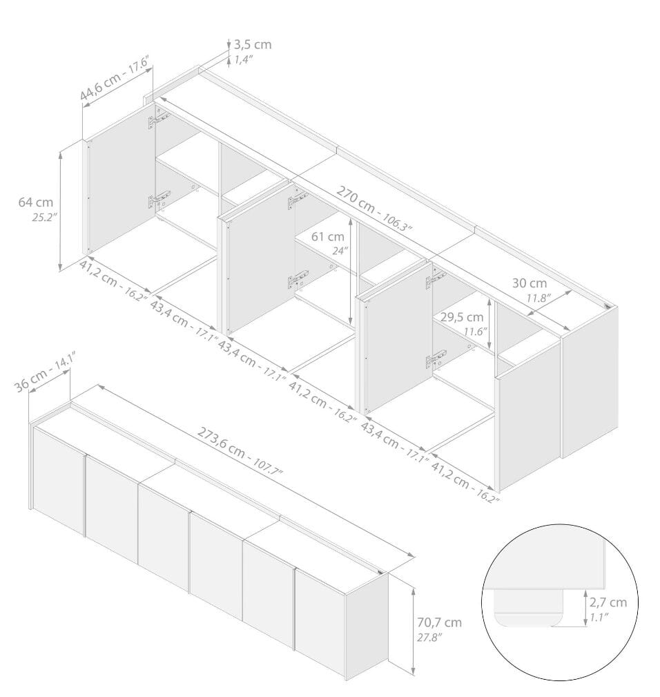 Мадия в облагороженном с распашными дверями Mobili Fiver ROMINA ARCH-00008135 - Вид №42