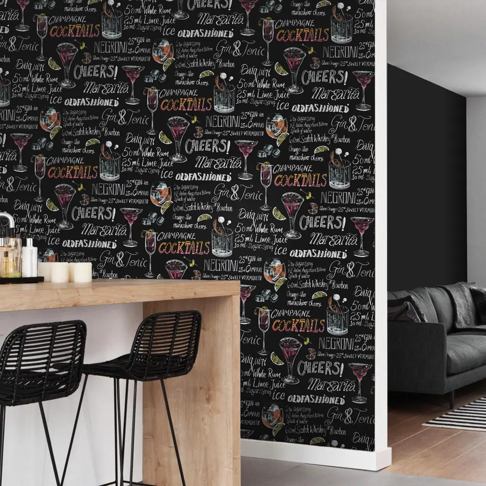 Флизелиновые обои Erismann Apero — элегантный черный для стильного интерьера 85435149 STLM-0062760 - Вид №4