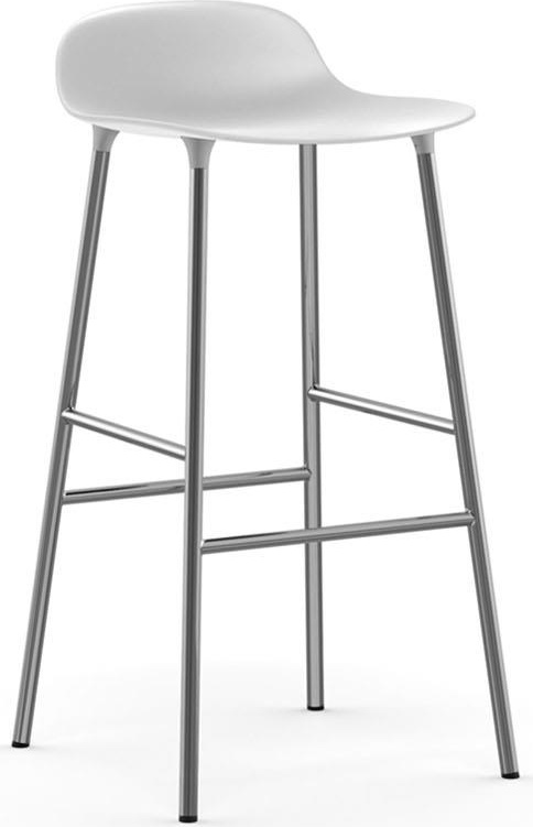 603162 Barstool 75 cm Chrome White Normann Copenhagen Form