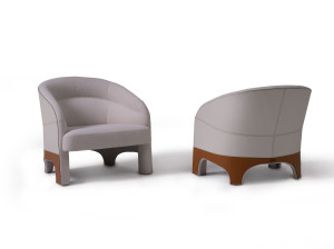 Кресло из ткани и кожи