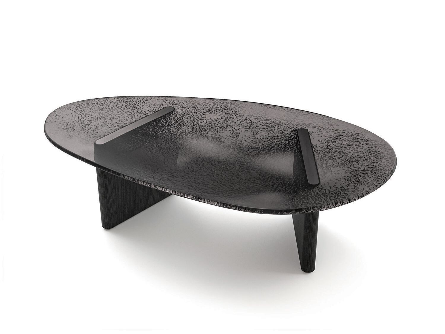 Низкий овальный журнальный столик из литого стекла MisuraEmme STOWE ARCH-00149182