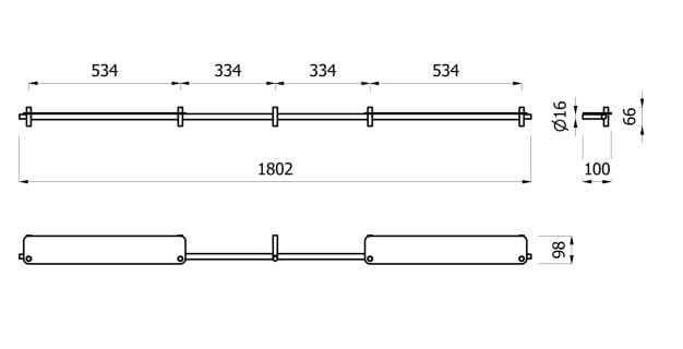 Держатель для полотенец / полка для ванной комнаты EVER Life Design Buck ARCH-00133187 - Вид №5