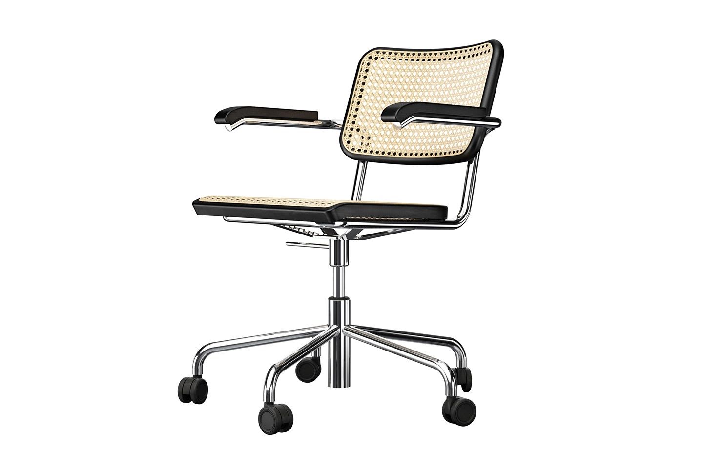 Плетеное вращающееся кресло с колесами THONET S 32 / S 64 ARCH-00027758 - Вид №1