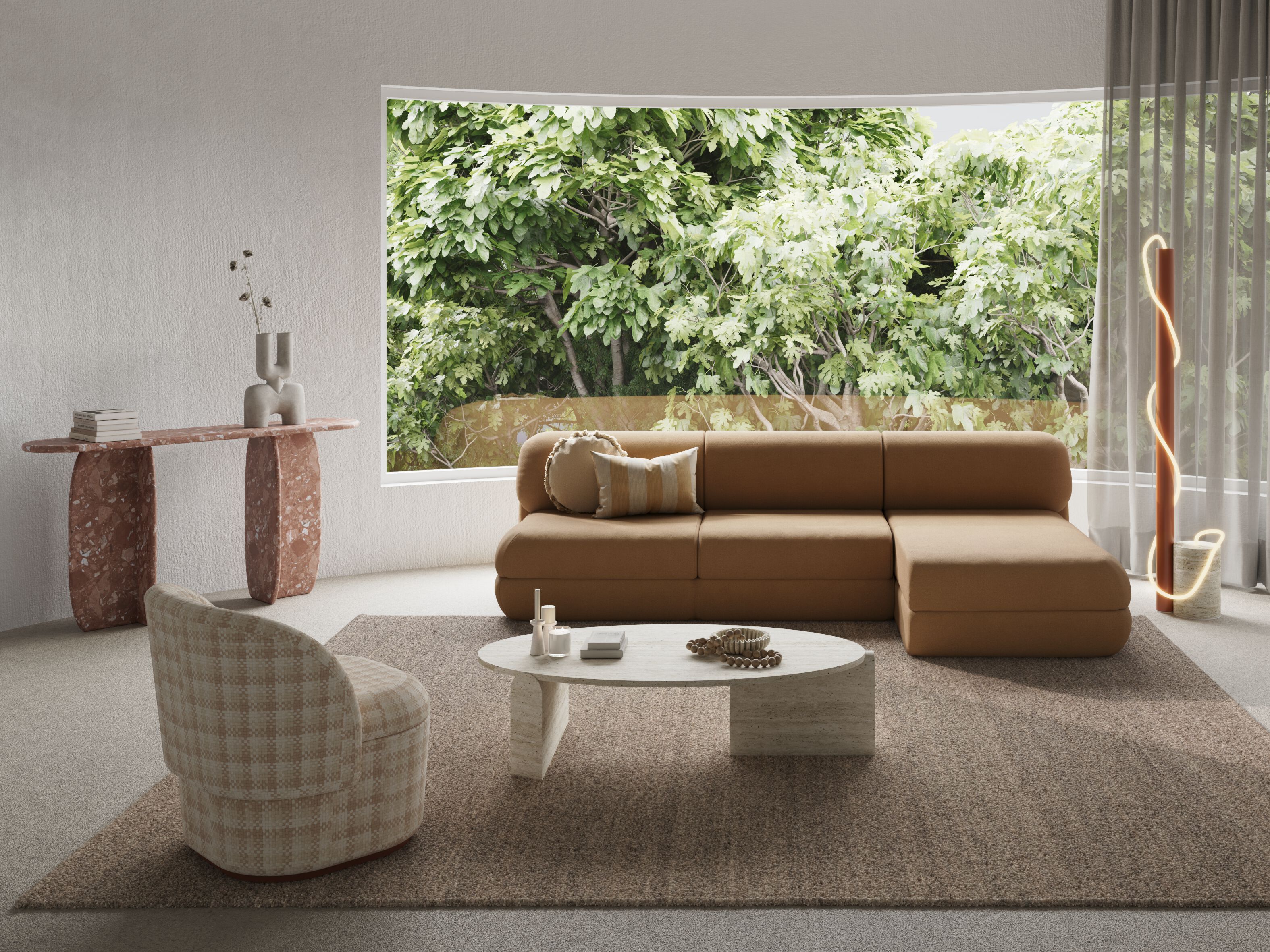 Модульный изогнутый тканевый диван с полуостровом Mambo Unlimited Ideas Mood ARCH-00107718 - Вид №6