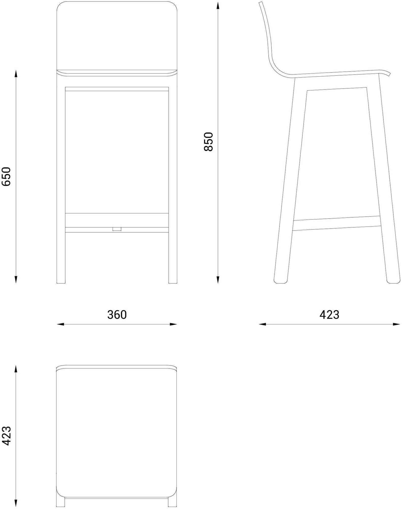 Askia Высокий табурет с тканевой обивкой Version 3 sun-id-1346224 - Вид №3