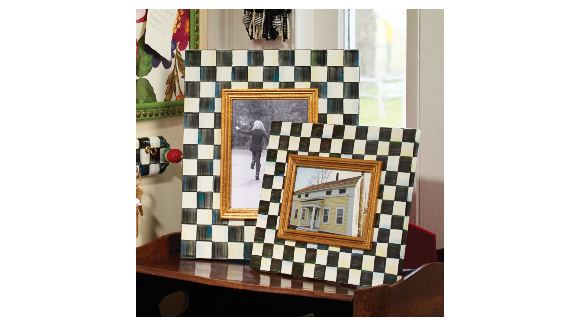 10654407 Mackenzie-Childs Рамка для фото ч/б 13х18 см Courtly Check Сталь  - Вид №2