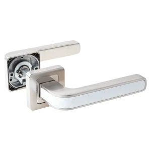 Дверная ручка на розетке Armex H-22106-A без запирания цвет никель/белый