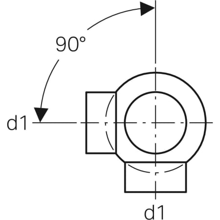 367.320.16.1 Крестовина шаровая Geberit PE 88,5°, соединения 90° смещенные Geberit  - Вид №2